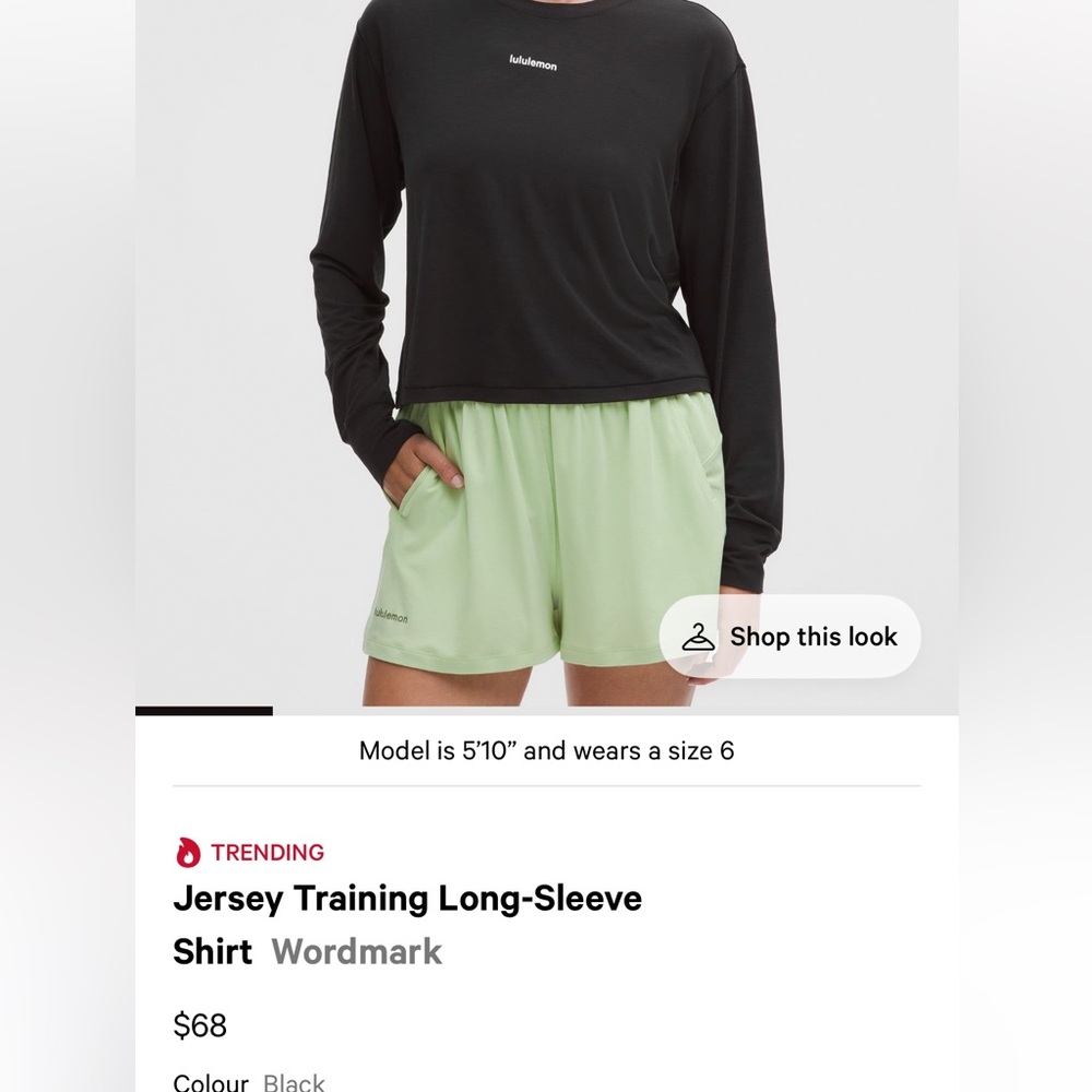 Lululemon long sleeve shirt (black size 2) - Picture 2 of 2
